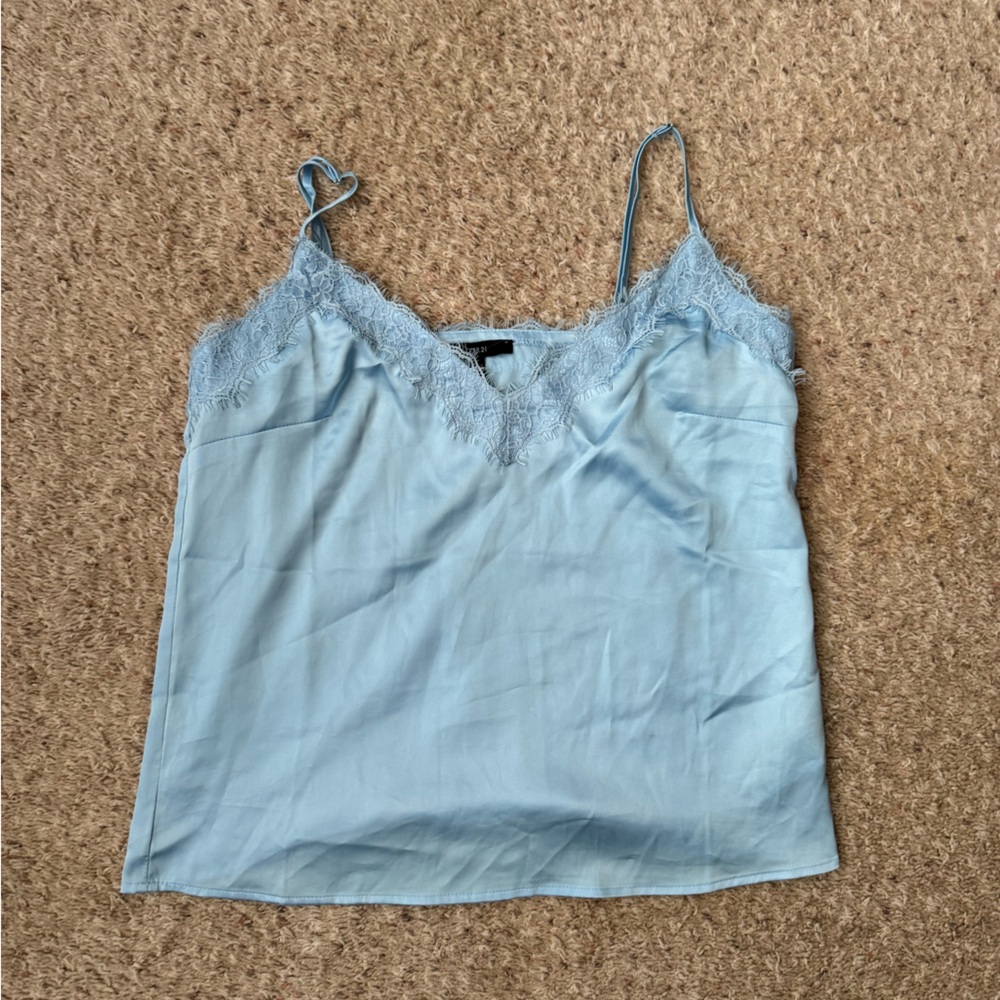 Forever 21 blue slip tank top
